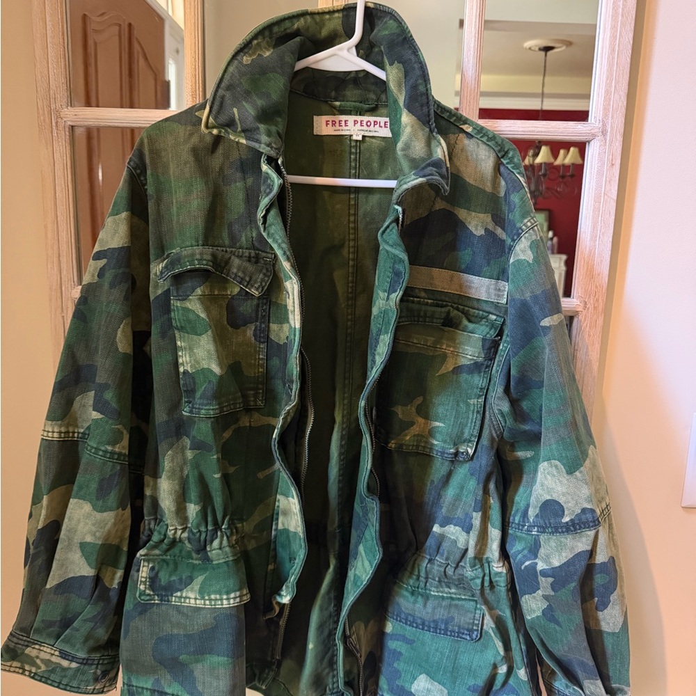 Free People Green Camo Field Jacket